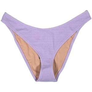 J. Crew Textured curved-waist cheeky bikini bottom Dusty Mauve L NWT‎